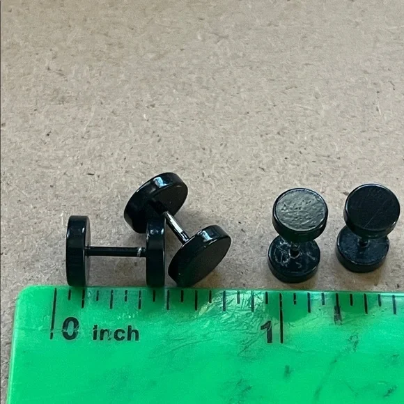 Black Double Flare Plugs - Picture 3 of 3